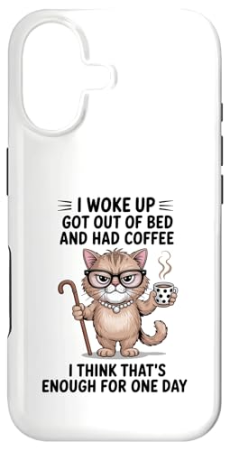 Cat I Woke Up Got Out Of Bed And Had Coffee �f�U�C�� �X�}�z�P�[�X iPhone 17 �p