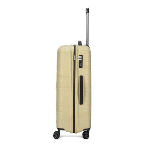 Image of Skybags Swirl Check-in Trolley Bag 75cm | Large Hard Luggage | 8 Wheels Suitcase for Travel | 3-Digit Combination Lock with Anti-Theft Zipper | Polypropylene | 3 Years Warranty - Unisex (Beige)