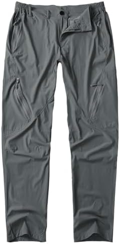 Postropaky Mens Hiking Quick Dry Lightweight Waterproof Fishing Pants Outdoor Travel Climbing Stretch Pants