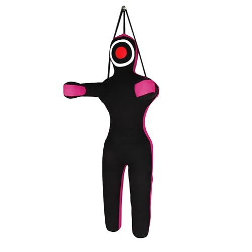 ROX Fit Grappling Dummy Realistic hanging style Brazilaian JiuJistsu Training Bag 3 ft, 4 ft, 5 ft,6ft (Unfilled) (6 Foot, Black Pink)