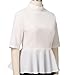 Womens Summer Clergy Shirt Tab Collar Half Sleeve Ruffle Blouse Top White