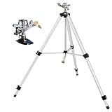 Impact Sprinkler on Tripod Base1 Pack,3 Height Adjustable Tripod Sprinkler with Brass Sprinkler Head