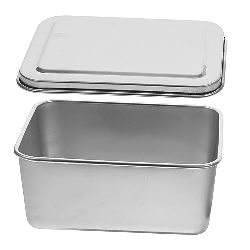 UTHCLO Teglia Da Forno in Acciaio Teglie Antiaderenti Per Dolci Scatola Per Con Paletta Per Torta Contenitore Per Biscotti Da Te