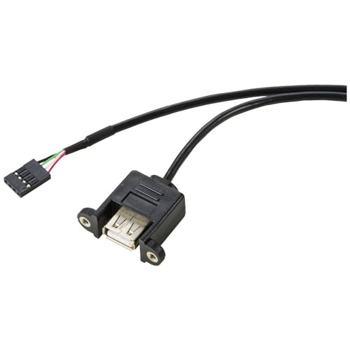 Renkforce USB-2.0-Kabel, 4-polig, USB-A-Buchse, 0,60 m, schwarz, schraubbar, RF-5719748