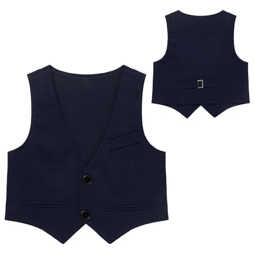 JEYPINMI Kids Boys Formal Suit Vest Single Breasted Dressy Waistcoat Wedding Birthday Party Jacket Outerwear3