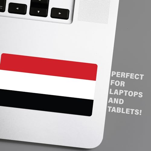Image of World Country Flag Decal Stickers - Two Pack - for Cars Windows Bumpers Laptops Tablets Tumblers Cups Walls (Yemen)