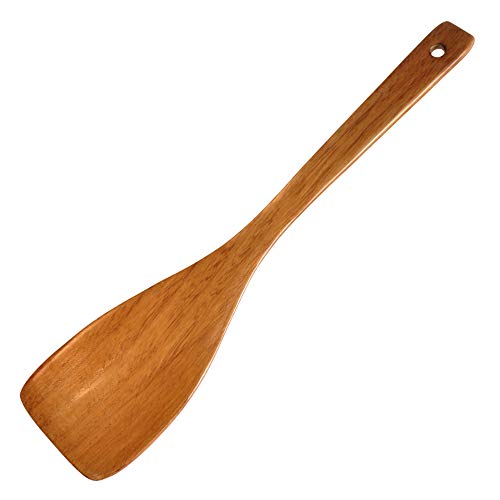 Image of FJNATINH Wooden Spatula.Long Handle Flat Frying Spatula. Handmade For Kitchen Cookware (Frying Spatula)
