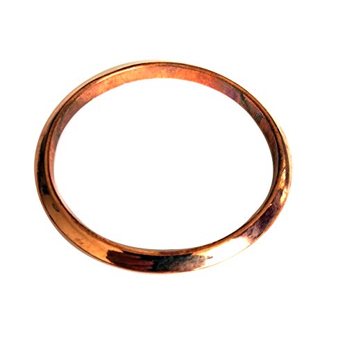 Pure Copper Bangle Bracelet Jointless Effective Astrological Remedy Weak Sun Men Women Arthritis Joint Pain Carpal Tunnel No Magnets Sikh Sardar Punjabi Kada Rugged Golf 2.25 Inch Inner Dia #TOP7