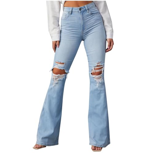 Jean évasé déchiré : le denim bootcut confortable qui sublime les femmes