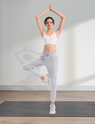 Hartpor Women's Sweatpants Joggers Cotton Yoga Lounge Sweat Pants Casual Running Athletic Pants With Pockets, Light Grey M #TOP5