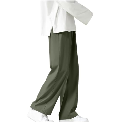 Wide Leg Pants for Mens Solid Color Striped Hanging Color Loose Pants Casual Vacation Summer Straight Leg Trousers