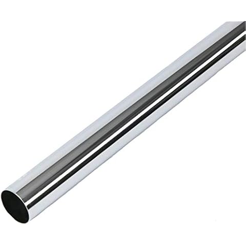 Round Wardrobe Hanging Rail Tube 25mm x 2438mm - Polished Stainless Steel Cover