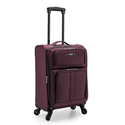 Image of U.S. Traveler Anzio Softside Expandable Spinner Luggage, Burgundy, Carry-on 22-Inch
