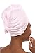TexereSilk Women's Spa Towel & Head Wrap Set - Modal & Organic Cotton Blend (Barely Pink, 2X/3X)