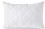 Paquete de 2 protectores de almohada acolchados de microfibra 100% suave y transpirable, resistente a las arrugas y a la decoloración, hipoalergénicos y silenciosos, 48 x 74 cm, QPC