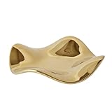 YUYTE Bandeja de Cerámica para Joyería, Plato Decorativo de 6,69x6,69x1,18 Pulgadas con Superficie Lisa a Prueba de Arañazos para Pulsera, Pendiente, Llave, Collar, Anillo, Decora (oro brillante)