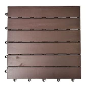 BeautifulWalls Tiles for Floor I Wooden Flooring Deck Tiles for Balcony Decor I Garden Decor Outdoor + Indoor I Water Resistant (Teak Wood, Brown, 1 Pc of 12