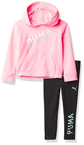 PUMA Baby Girls' Pullover Hoodie & Legging, Bright Pink, 12M