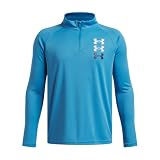 Under Armour Boys' Tech Branded 1/4 Zip, 452 BLUE, YLG