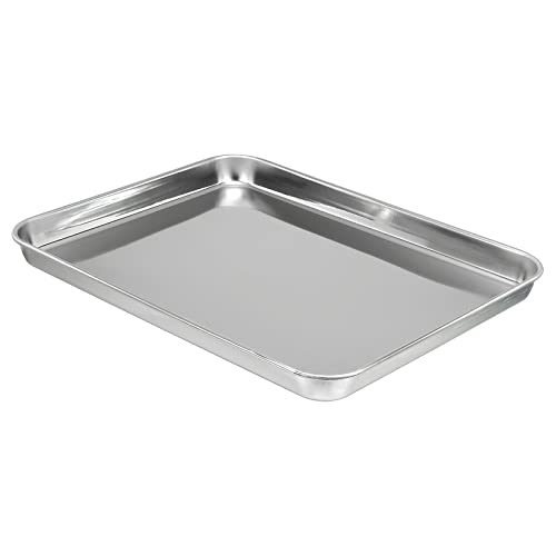 PATIKIL 430 Inoxidable Acero Bandeja, 31x24cm Rectangular Plano Tipo Laboratorio Instrumento Herramienta