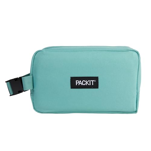 Image of PackIt(R) Freezable Dual Compartment Snack Box, Sage, Insulated and Freezable with EcoFreeze(R) Technology, Buckle Handle, Zip Closure, Reusable, Collapsible, Designed for Perishables and Dry Snacks