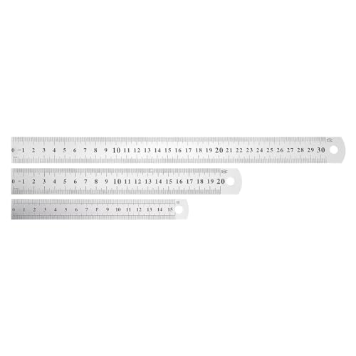 Yard Stick 3PCS Ruler Metal Meter Stick Machinist Tools for Kids Measuring Tools for Drawing and Precision Work Stainless Steel Ruler