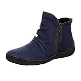 Josef Seibel 59696 Fergey 24 Damen, Frauen Stiefeletten,Klassische Stiefelette,Stiefel,Boot,Halbstiefel,Damenstiefel,Bootie,gerafft,Reißverschluss,blau (Blau)