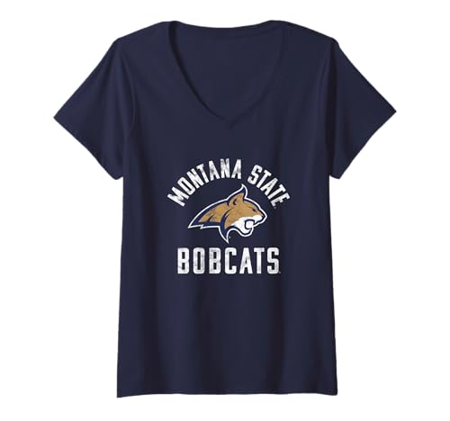 Womens Montana State University Bobcats Large V-Neck T-Shirt