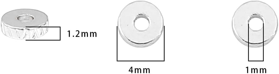 Silver Plated Disk Spacer Beads 4x1.2mm 50pcs for Jewelry Making Findings Non Tarnish - Image 5