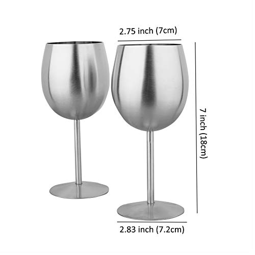 IMEEA Brused Stainless Steel Wine Glasses