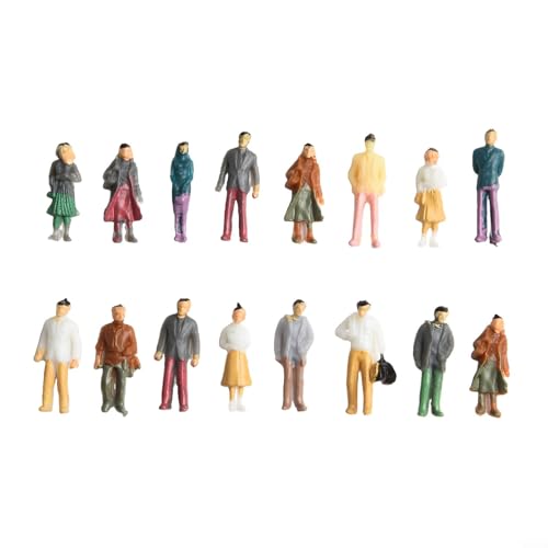 Lot de 100 figurines miniatures à l'échelle 1:50, 1:75, 1:100 pour bricolage, modèle de table de sable, paysage, projets de diorama assortis, personnages ABS colorés (1:100)
