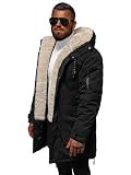 OZONEE Herren Winterjacke Jacke Winter Farbvarianten Warm Bomberjacke Steppjacke Wintermantel Kunstfell Daunenjacke Leichte Jacket Outdoor Puffer Gepolstert JS/5M3123Z/392 SCHWARZ M