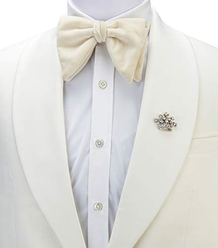 Knighthood Silver Crown With Stone Detailing Lapel Pin Brooch For Men #TOP1