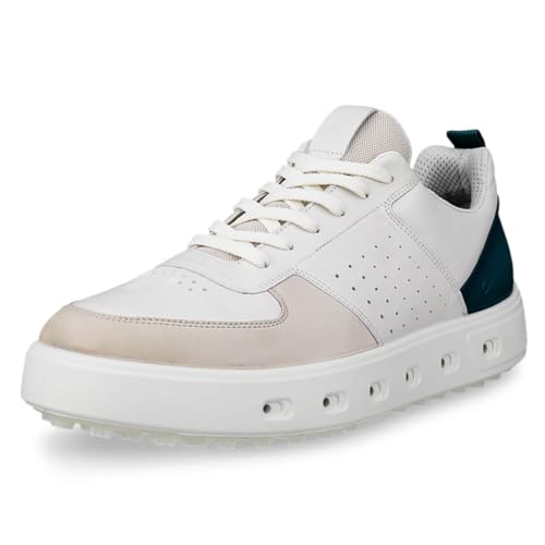 Image of ECCO Mens Street 720 Golf Shoes - Gravel/White/Bay Green - UK 8-8.5