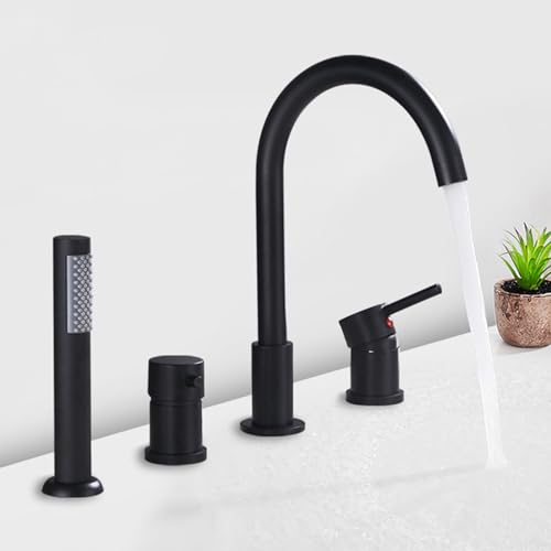 Robinet de baignoire MOCHAMIK noir mat : confort du col de cygne pivotant