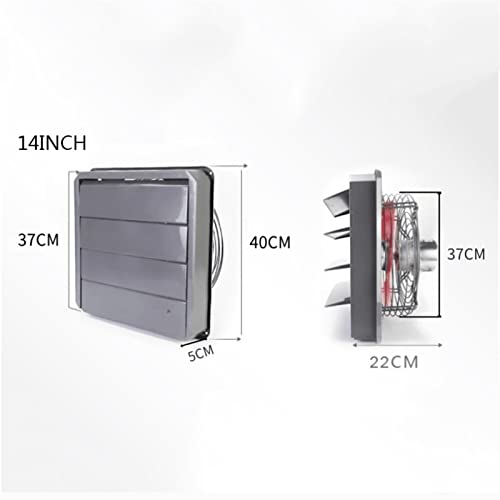 Ventilador extractor con rejilla, ventilador de extracción potente de 12/14/16 pulgadas, metálico para uso doméstico e industrial con cubierta protectora de malla miniatura 3