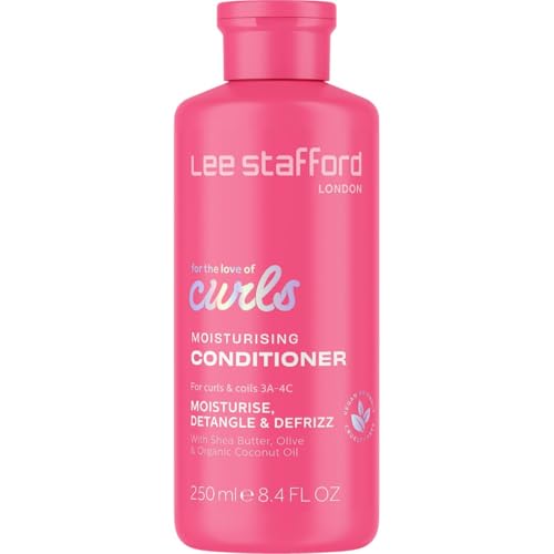 Lee Stafford Wavy, Curly, & Coily Conditioner | For The Love of Curls - Conditioning Cream for 2A to 4C Hair, Anti Frizz, Moisturising, High Gloss Shine to Smooth Defined Curls, Lightweight, 250 ml
