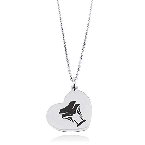 Tioneer Stainless Steel Viper Snake Floating Heart Tag Charm Pendant Necklace