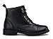 Vepose Women's Leather Ankle Boots, Lace Combat Booties, 910L - Black, Size 7.5 US - with Inside Zipper (CJY910L Black 07.5)