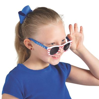 Fun Express Kids Patriotic Sunglasses, Bulk 50 Pc