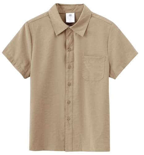 MoFiz Boys Short Sleeve Button Down Shirts Collared Beach Shirt