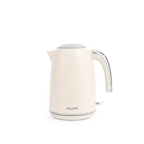 Hervidor Retro Crema Salter 1.7L - Hervidor de Jarra de 2.2 Kw, Base de 360°, Filtro Antisarro...