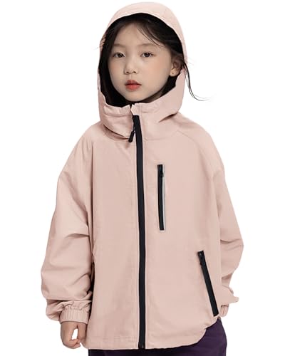 Rolanko Veste Imperméable à Capuche pour Filles, Manteau de Pluie Léger Coupe-vent Vêtements de...