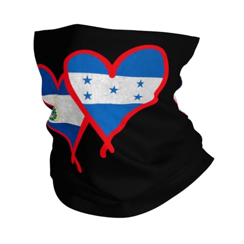 Bandera De Honduras Y Bandera De El Salvador Cuello Pañuelo Respirable Calentador De Cuello Protección UV Pasamontañas para Correr Deportes Cámping 26X30CM