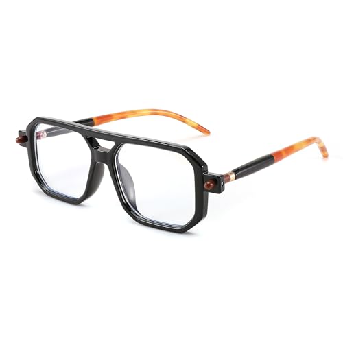 Image of FEISEDY Vintage Square Blue Light Blocking Reading Glasses Women Men B0090