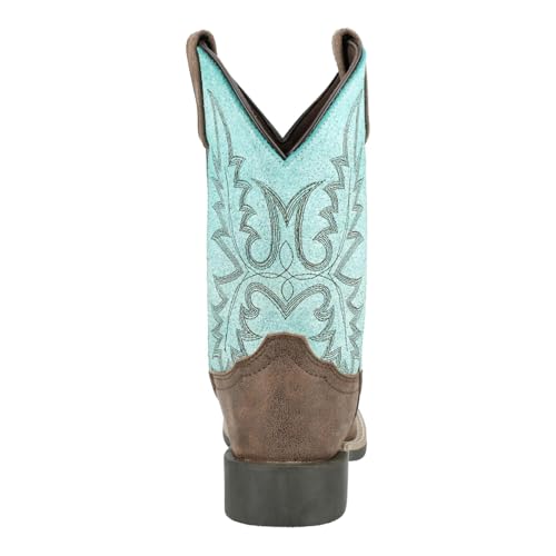Smoky Mountain Western Boots Girls Distress Brown Turquoise 3408C2