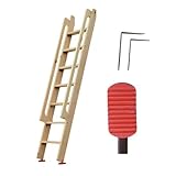 【 Dachbodenleiter aus Massivholz 】: Die Dachbodenleiter besteht aus Kampferkieferholz, das die Tragfähigkeit der Dachbodentreppe erhöht und dafür sorgt, dass sie stabil bleibt und sich nach längerem Gebrauch nicht verformt. Die Tragfähigkeit beträgt ca. 100 kg (220 lbs)