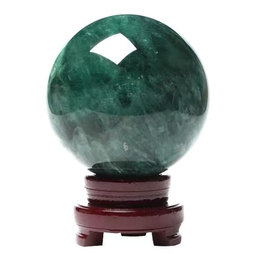 Sphère en fluorite verte et quartz de 11cm pour harmoniser votre bureau