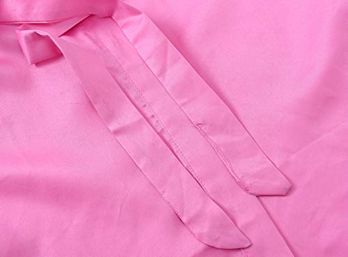Kids Girls Satin Solid Color Bathro𝐛e Silk Short Sleeve Loose Comfy 𝗡ightdress Toddler Fashion Relaxed Belted Ro𝐛e3