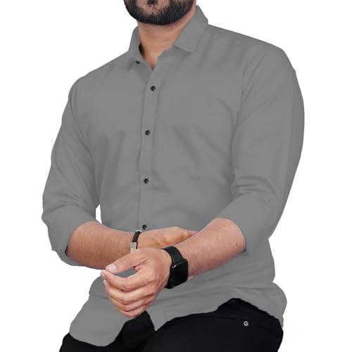Image of Univibe Men's Slim Fit Full Sleeve Spread Collar Cotton Blend Shirt for Men and Boys